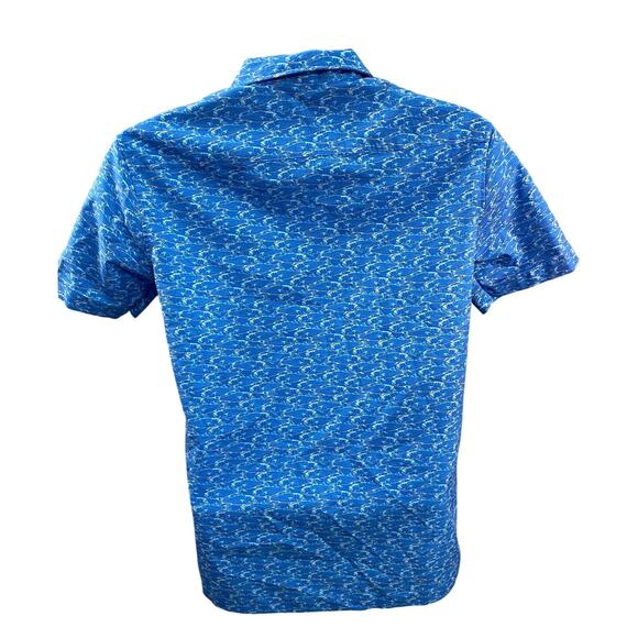 Vineyard Vines On-The-Go Performance Shirt – Blue Fish Print Button-Up Size XS - Picture 2 of 9